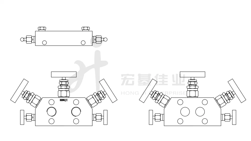 Adapts to Rosemount 305RC 3-Valve Manifold, 316ss